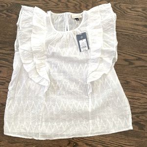 NWT Universal Thread White flutter sleeve top